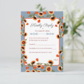 Rustieke Floral Scandinavische folk-geïnspireerde  RSVP Kaartje (Staand voorkant)