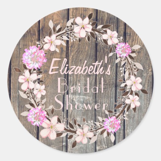 Rustieke Floral Vrijgezellenfeest Stickers (Voorkant)