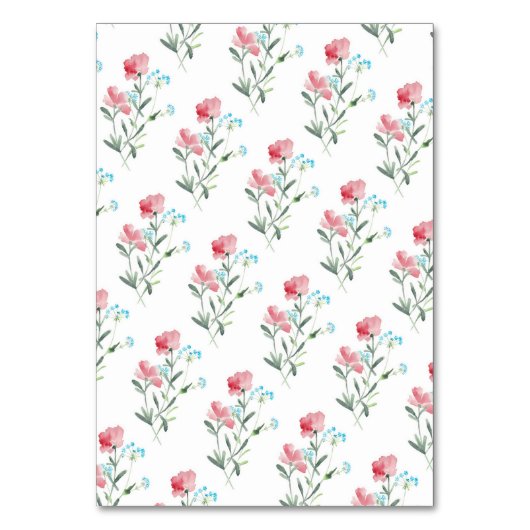 Rustieke Floral Waterverf Trouwtafel nummer Kaart (Achterkant)