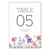 Rustieke Floral Waterverf Trouwtafel nummer Kaart (Voorkant)
