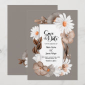 Rustieke Floral Wedding Save the Date (Voorkant / Achterkant)