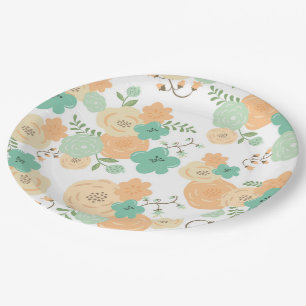 Rustieke floral Wegwerp Party Papier Bord