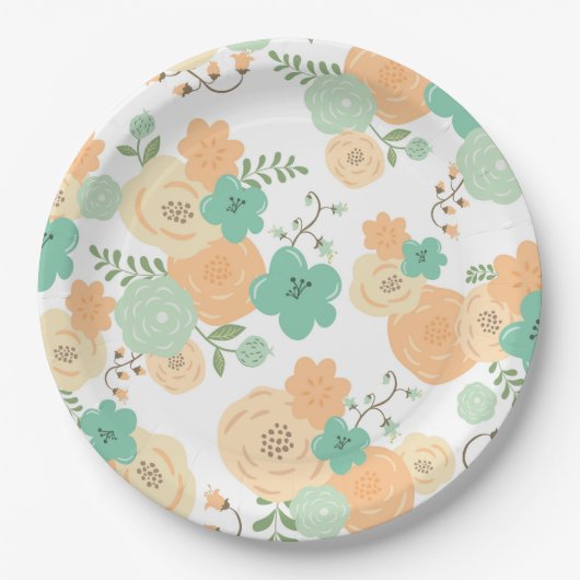 Rustieke floral Wegwerp Party Papier Bord (Voorkant)