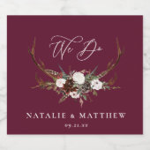 Rustieke florale botanische we doen Bourgondische  Sparkling Wijnetiket (Enkel label)