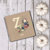 Rustieke Florals Monogram Initiaal Aangepast Notitieboek