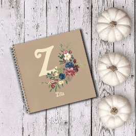 Rustieke Florals Monogram Initiaal Aangepast Notitieboek
