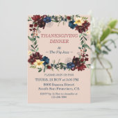 Rustieke Florals Thanksgiving Diner Custom Kaart (Staand voorkant)