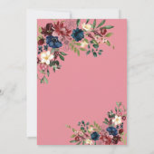 Rustieke Florals Thanksgiving Diner Custom Kaart (Achterkant)