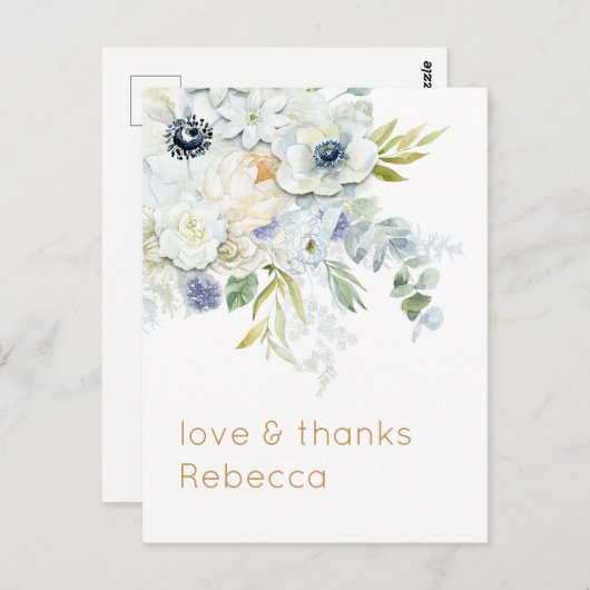 Rustieke Florals Verjaardag Informeel Dank u Briefkaart (Voorkant / Achterkant)