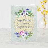 Rustieke  Flowers Dochter in Law Verjaardag Kaart (Gele Bloem)