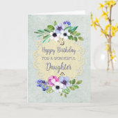 Rustieke  Flowers Dochter Verjaardag Kaart (Gele Bloem)