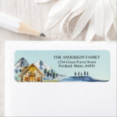 Rustieke  Foggy Mountain Cabin retouradres Etiket (Insitu)