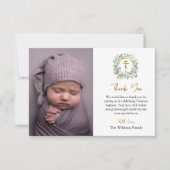 Rustieke Foliage Krans Orthodoxe Christelijke Doop Bedankkaart (Voorkant)