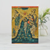 Rustieke Foliage Krans Orthodoxe Christelijke Doop Kaart (Staand voorkant)