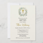 Rustieke Foliage Krans Orthodoxe Christelijke Doop Kaart (Achterkant)