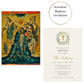 Rustieke Foliage Krans Orthodoxe Christelijke Doop Kaart