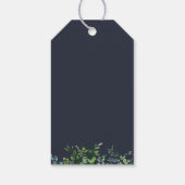 Rustieke Foliage Marine Blauw Bruiloft Welkomsttas Cadeaulabel (Achterkant)