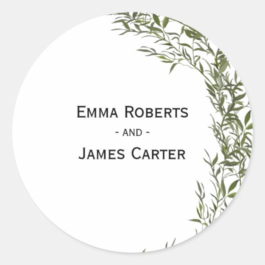 Rustieke Folk Groene Ronde Sticker (Voorkant)