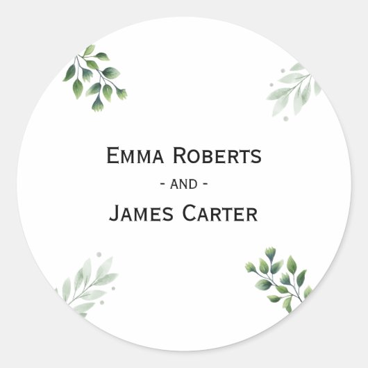 Rustieke Folk Groene Ronde Sticker (Voorkant)