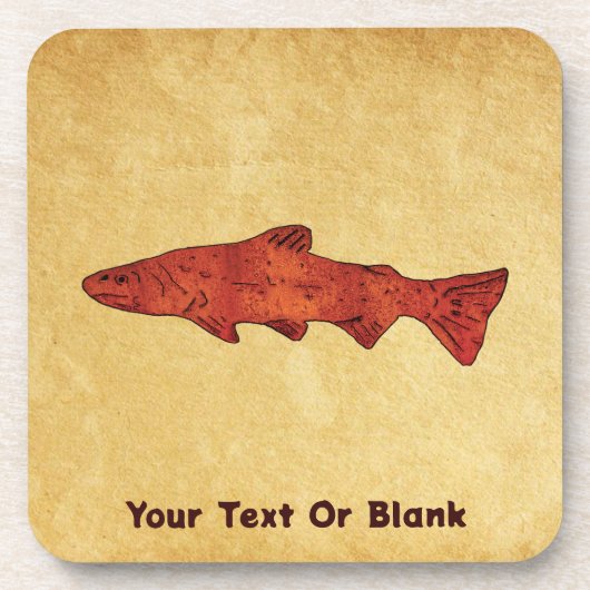 Rustieke forel bier onderzetter (Voorkant)