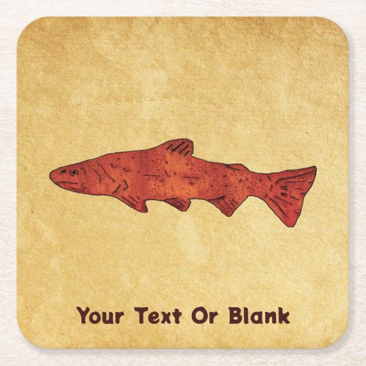 Rustieke forel kartonnen onderzetters (Voorkant)