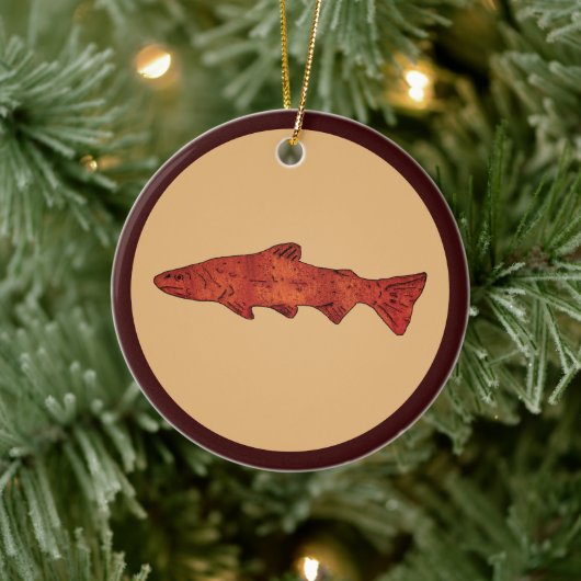 Rustieke forel keramisch ornament (Boom)