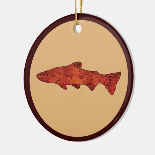 Rustieke forel keramisch ornament (Links)