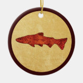 Rustieke forel keramisch ornament (Voorkant)