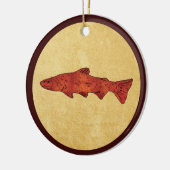 Rustieke forel keramisch ornament (Links)