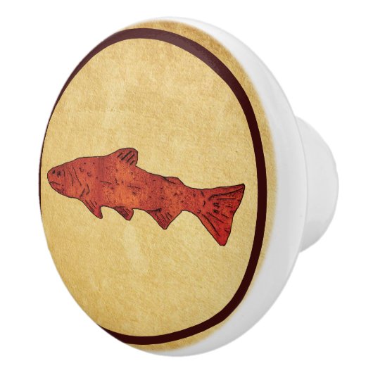 Rustieke forel keramische knop (Rechts)