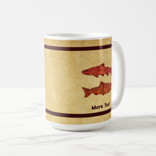 Rustieke forel koffiemok (Voorkant rechts)