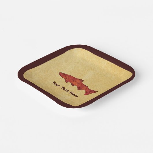 Rustieke forel papieren bordje (Gebogen)
