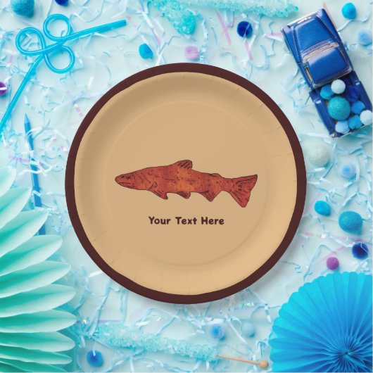Rustieke forel papieren bordje (Feest)