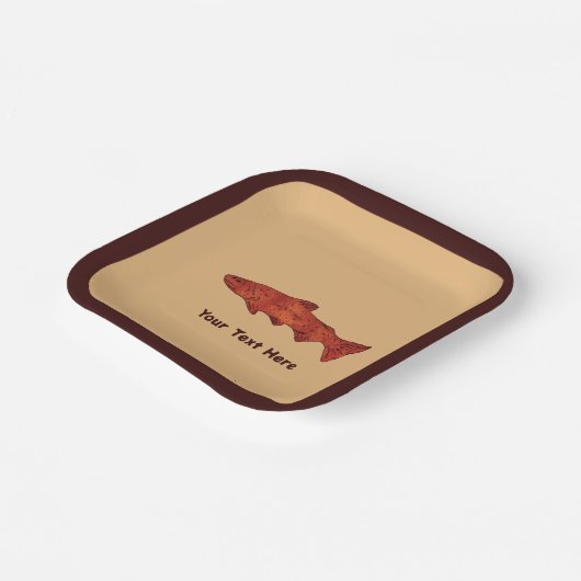 Rustieke forel papieren bordje (Gebogen)