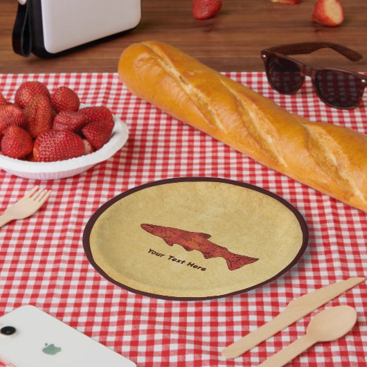 Rustieke forel papieren bordje (Picknick)