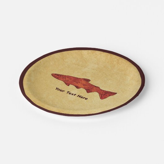 Rustieke forel papieren bordje (Gekanteld)