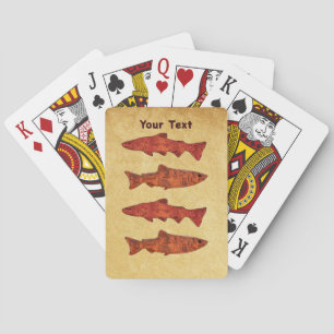Rustieke forel pokerkaarten