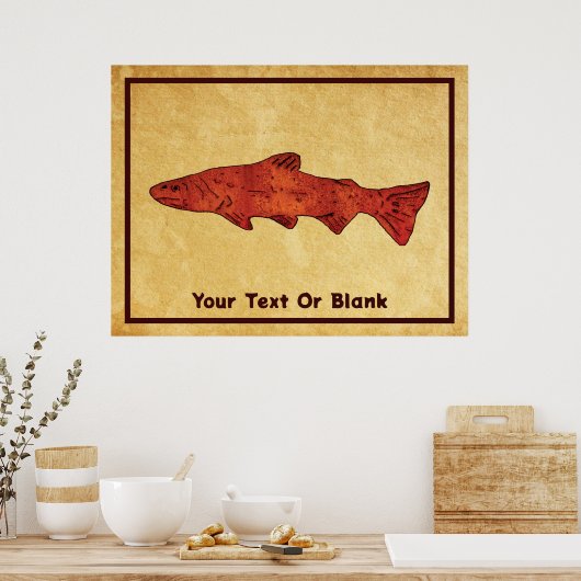 Rustieke forel poster (Keuken)