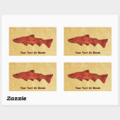 Rustieke forel rechthoekige sticker (Vel)