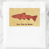 Rustieke forel rechthoekige sticker (Tas)