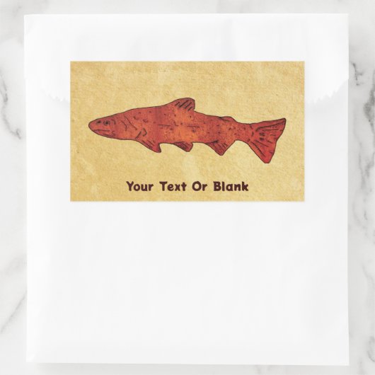 Rustieke forel rechthoekige sticker (Tas)