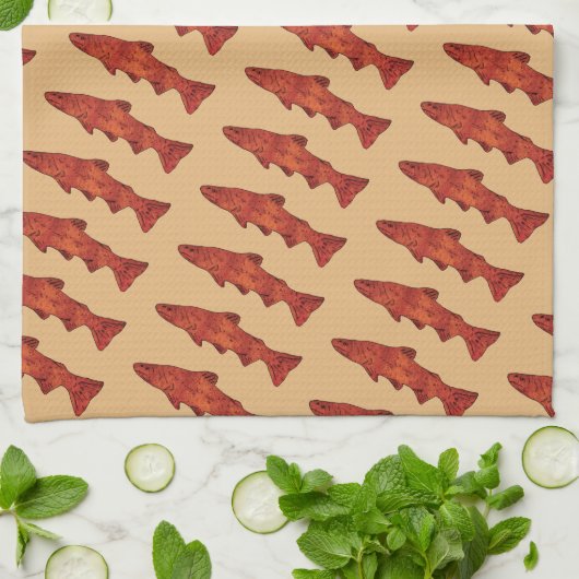 Rustieke forel theedoek (Gevouwen)