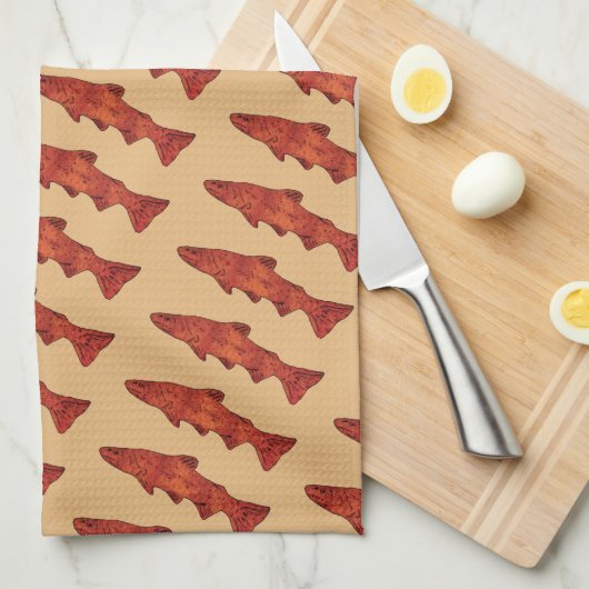 Rustieke forel theedoek (Quarter Fold)