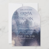 Rustieke Forest Mist Pine Trees Enchanted Wedding Kaart (Voorkant)