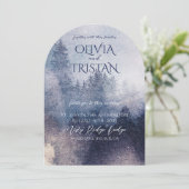 Rustieke Forest Mist Pine Trees Enchanted Wedding Kaart (Staand voorkant)