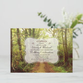Rustieke Forest Woodland bruiloft uitnodiging (Staand voorkant)
