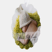 Rustieke foto 1e kerst Nieuwe grootouders Ornament Kaart (Rechts)