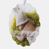 Rustieke foto 1e kerst Nieuwe grootouders Ornament Kaart (Links)