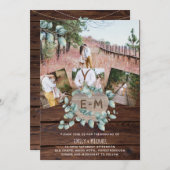 Rustieke foto begroeiing EUCALYPTUS Trouw uitnodig (Voorkant / Achterkant)