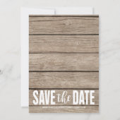 Rustieke foto Bewaar de datum licht hout Save The Date (Achterkant)